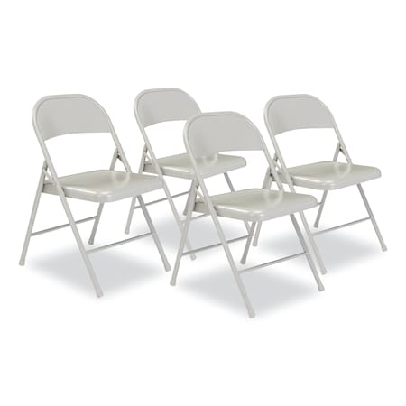 900 Series All-Steel Folding Chair, Supports 250 Lb, 17.75in. Seat Height, Gray Seat/Back/Base, 4PK